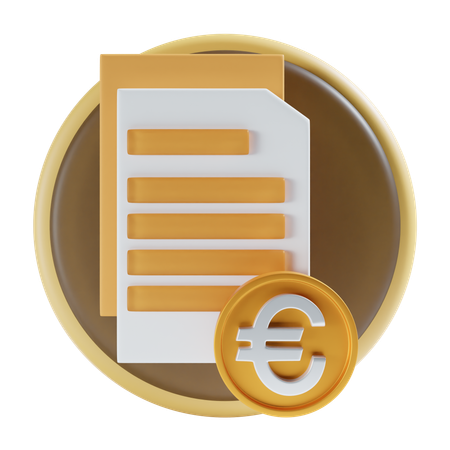 Euro payment file  3D Icon