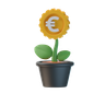 euro investment plant 3d logo