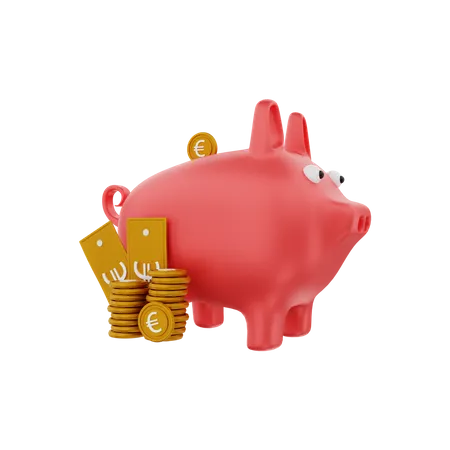 Poupança em euros  3D Illustration