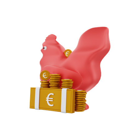 Poupança em euros  3D Illustration