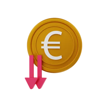 Euro-Preis fällt  3D Illustration