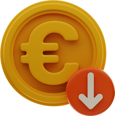 Euro Price Down  3D Icon