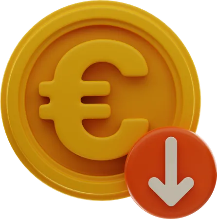 Euro Price Down  3D Illustration