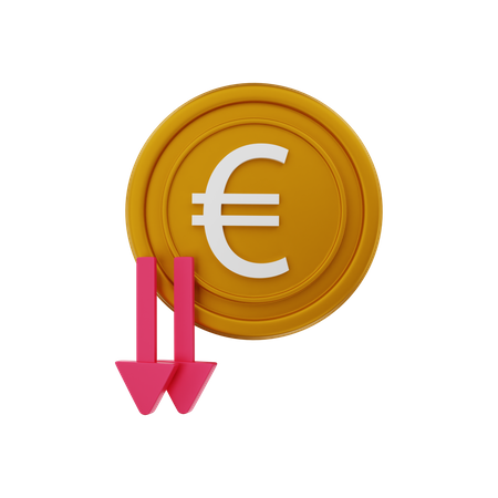 Euro price down 3D Illustration