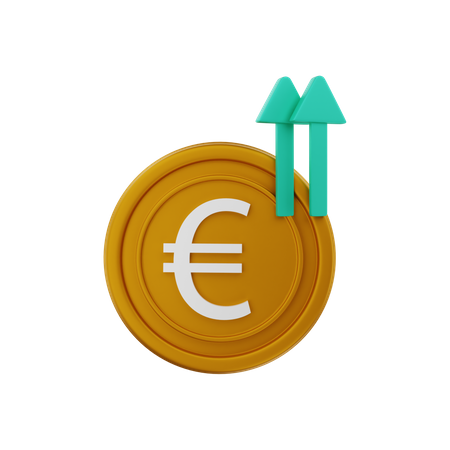 Euro price up 3D Illustration