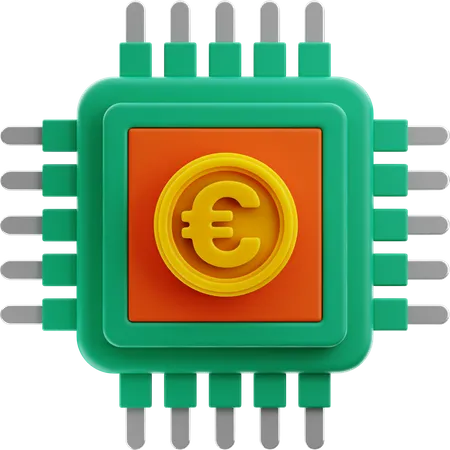 Euro Processor  3D Icon