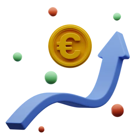 Euro-Gewinndiagramm  3D Illustration