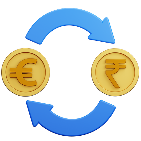 Euro Rupee Money Exchange 3D Icon