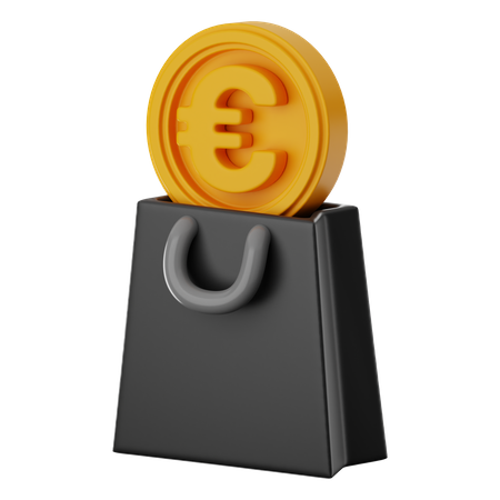 Sac à main en euros  3D Icon