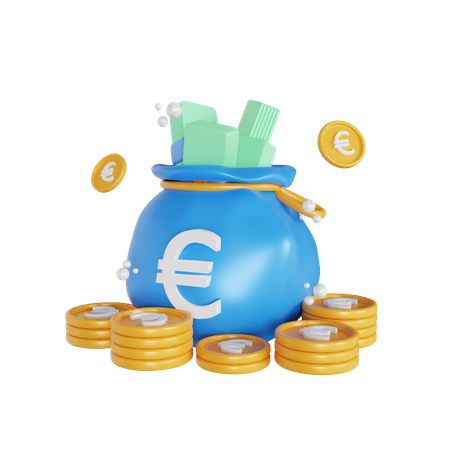 Saco de euros  3D Icon