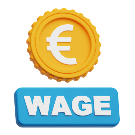 Salario en euros  3D Icon