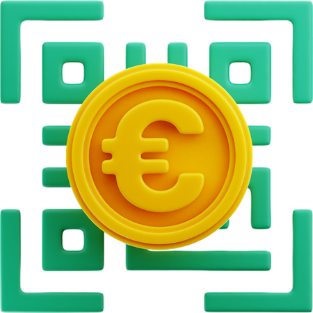 Escaneo de euros  3D Icon