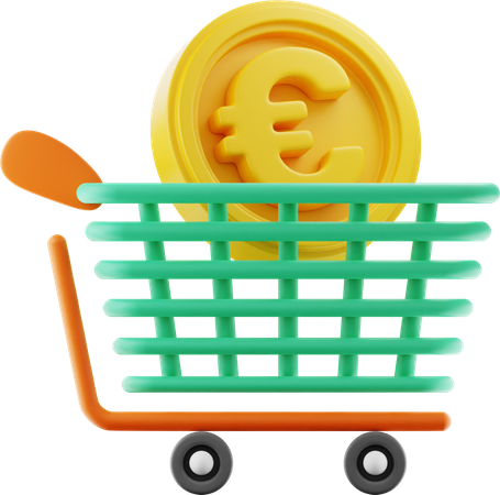 Euro Shopping Cart  3D Illustration