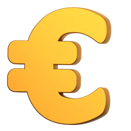 Sinal do euro  3D Icon