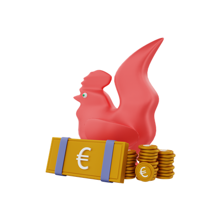 Euro-Ersparnisse  3D Illustration