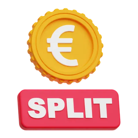 División del euro  3D Icon