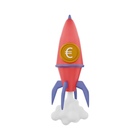 Euro startup  3D Illustration