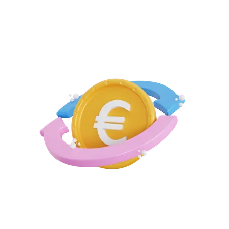 3 D Euro Transactions Icon Illustration Object 3D Icon