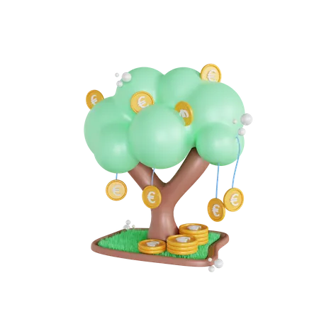 Euro Tree  3D Icon