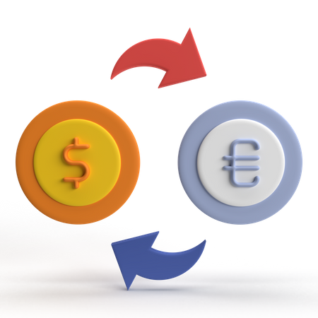 Troca de euros  3D Icon
