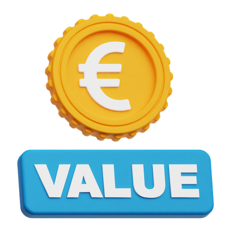 Euro Value  3D Icon
