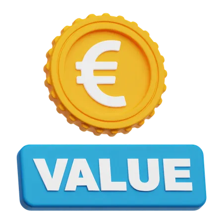 Euro Value  3D Icon