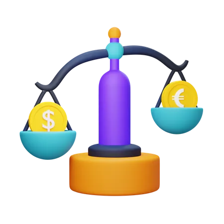 Money And Currency Scales 3D Icon