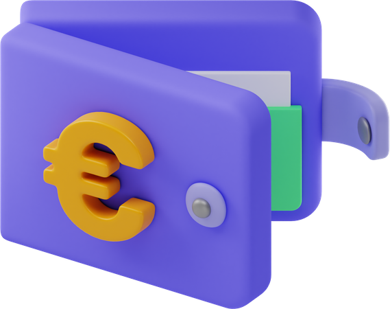 Euro Wallet 3D Illustration