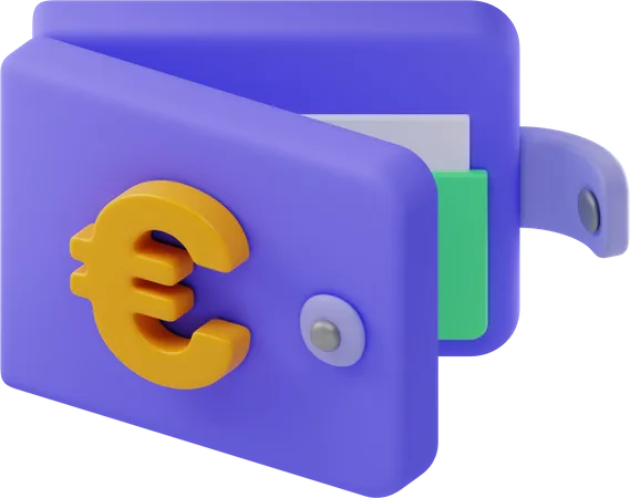 Euro Wallet  3D Illustration