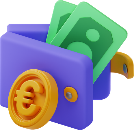Euro Wallet 3D Illustration