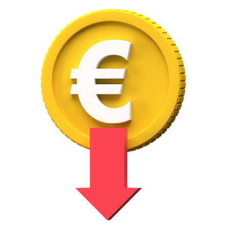 Eurokurs fällt  3D Illustration