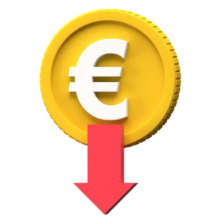 Eurokurs fällt  3D Illustration