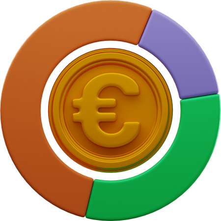 Análisis del euro  3D Illustration