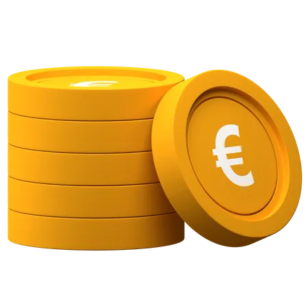 Stapel von Euromünzen  3D Illustration