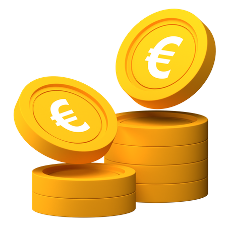 Stapel von Euromünzen  3D Illustration