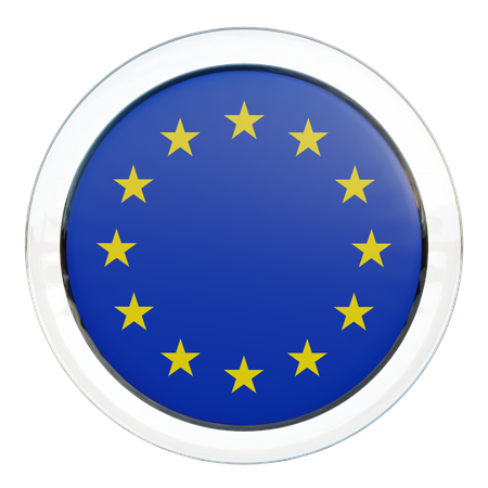 Runde Flagge der Europäischen Union  3D Icon