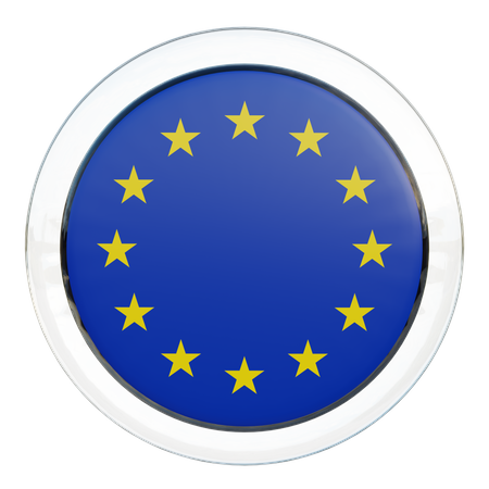 European Union Flag Glass  3D Icon