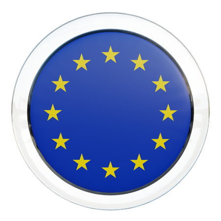 European Union Flag Glass  3D Illustration