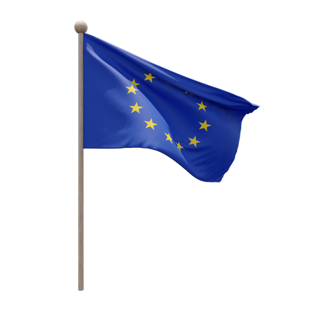 European Union Flagpole  3D Flag