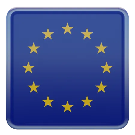 European Union Square Flag  3D Icon