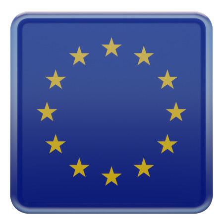 European Union Square Flag  3D Icon