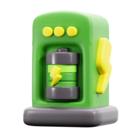 Electric Car Battery Charging Station Vehicle Power Energy Dock Terminal 3 D Icon Illustration Render Design 3D Icon