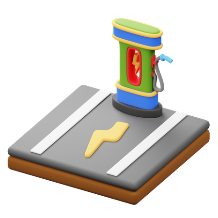 EV充電ステーション  3D Icon