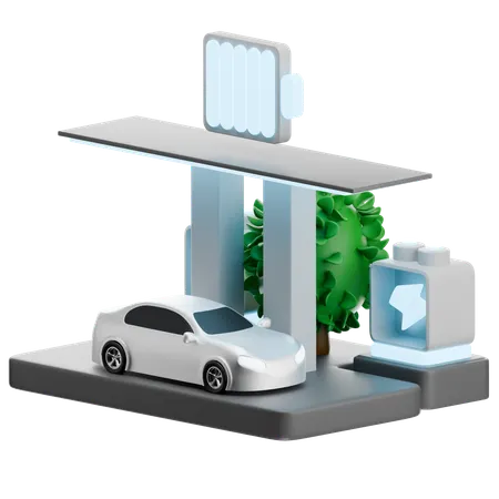 Ev Charging Station  3D Icon