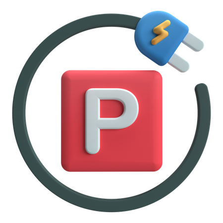 EV駐車場  3D Icon