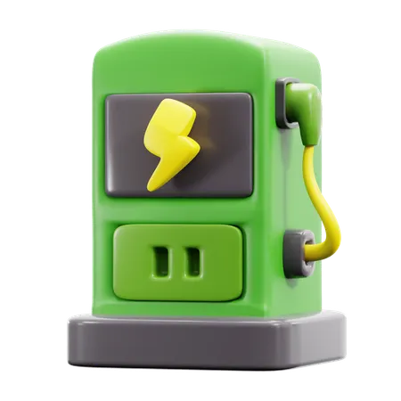 Electric Car Plugin Charging Station Vehicle Battery Power Dock Terminal 3 D Icon Illustration Render Design 3D Icon