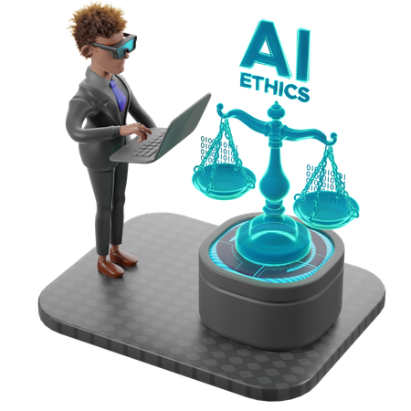 Evaluating The Ethics Of Artificial Intelligence  3D Icon