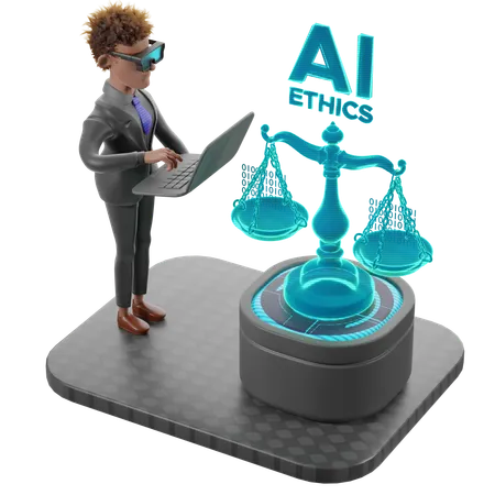 Evaluating The Ethics Of Artificial Intelligence  3D Icon
