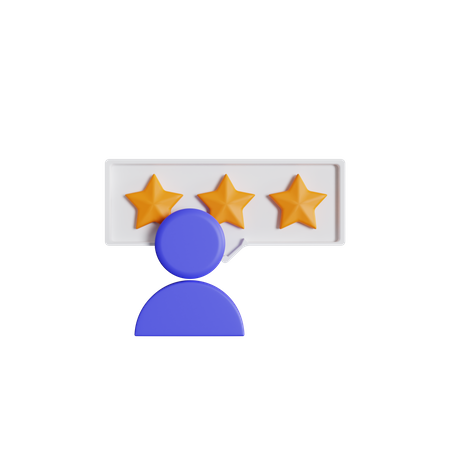 Évaluation des utilisateurs trois étoiles  3D Icon