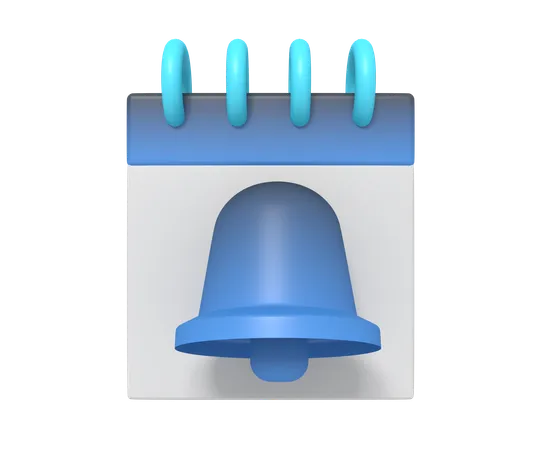 Calendar Notification Bell 3D Icon